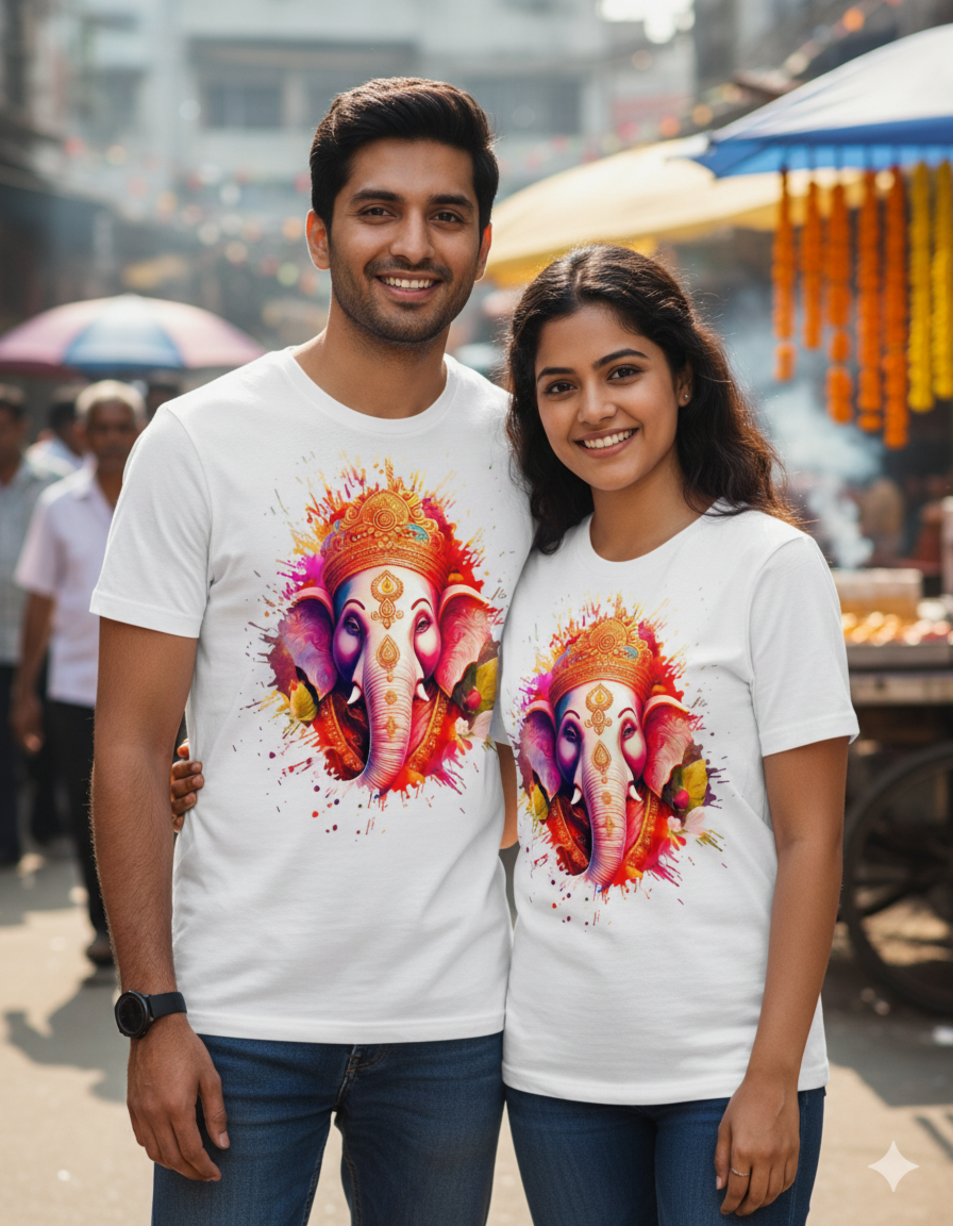Vearit Lord Ganesha Graphic Printed T-Shirt for Men & Women