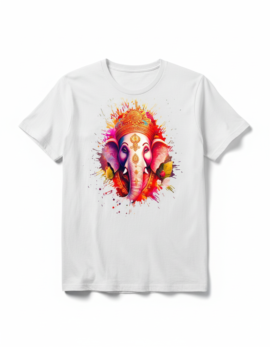 Vearit Lord Ganesha Graphic Printed T-Shirt for Men & Women