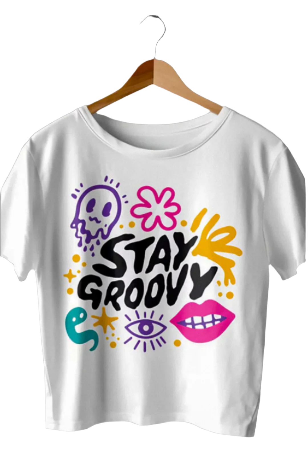 180 GSM  100% cotton Groovy Crop Top